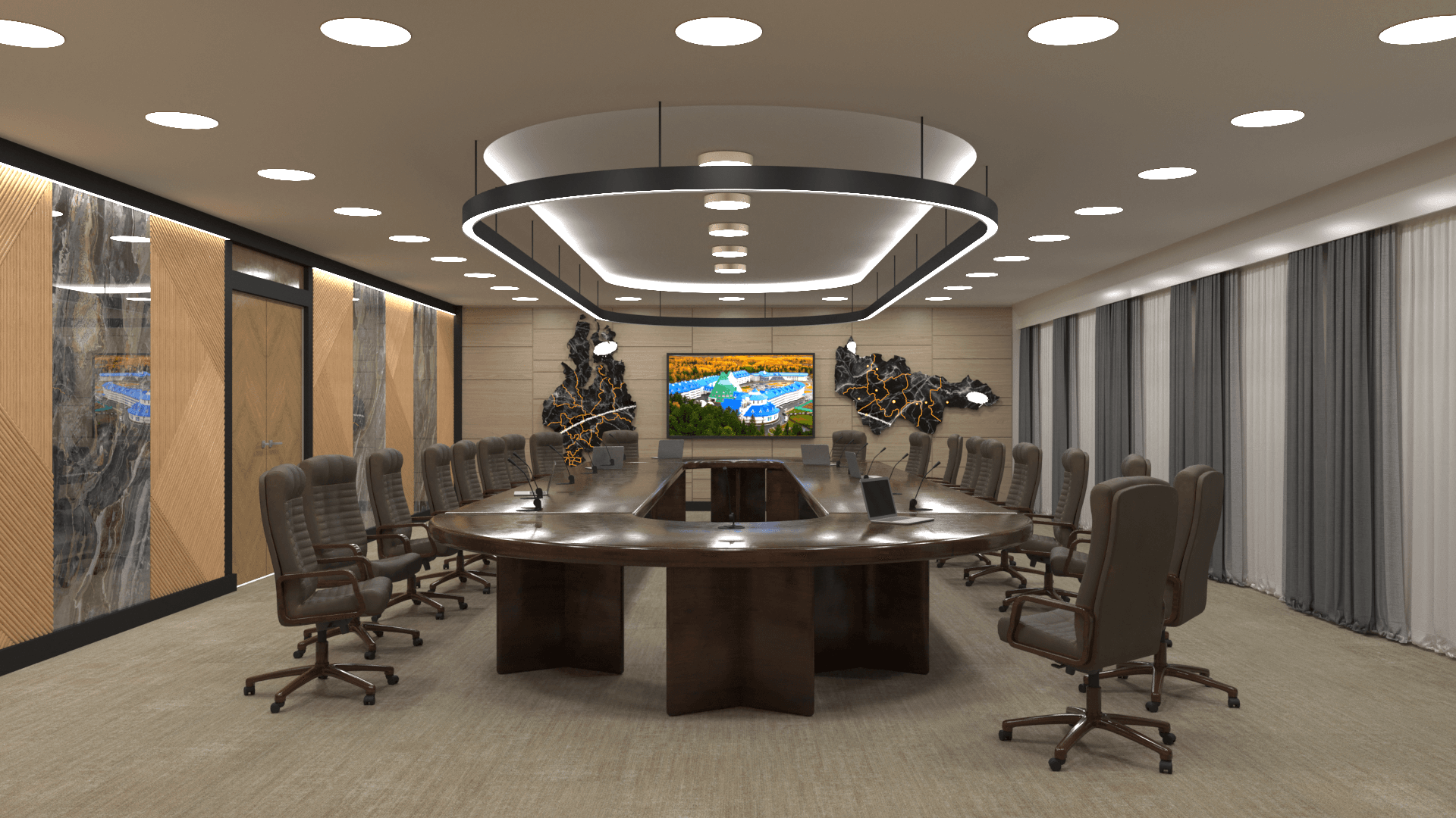 Конференц-зал — акустический потолок